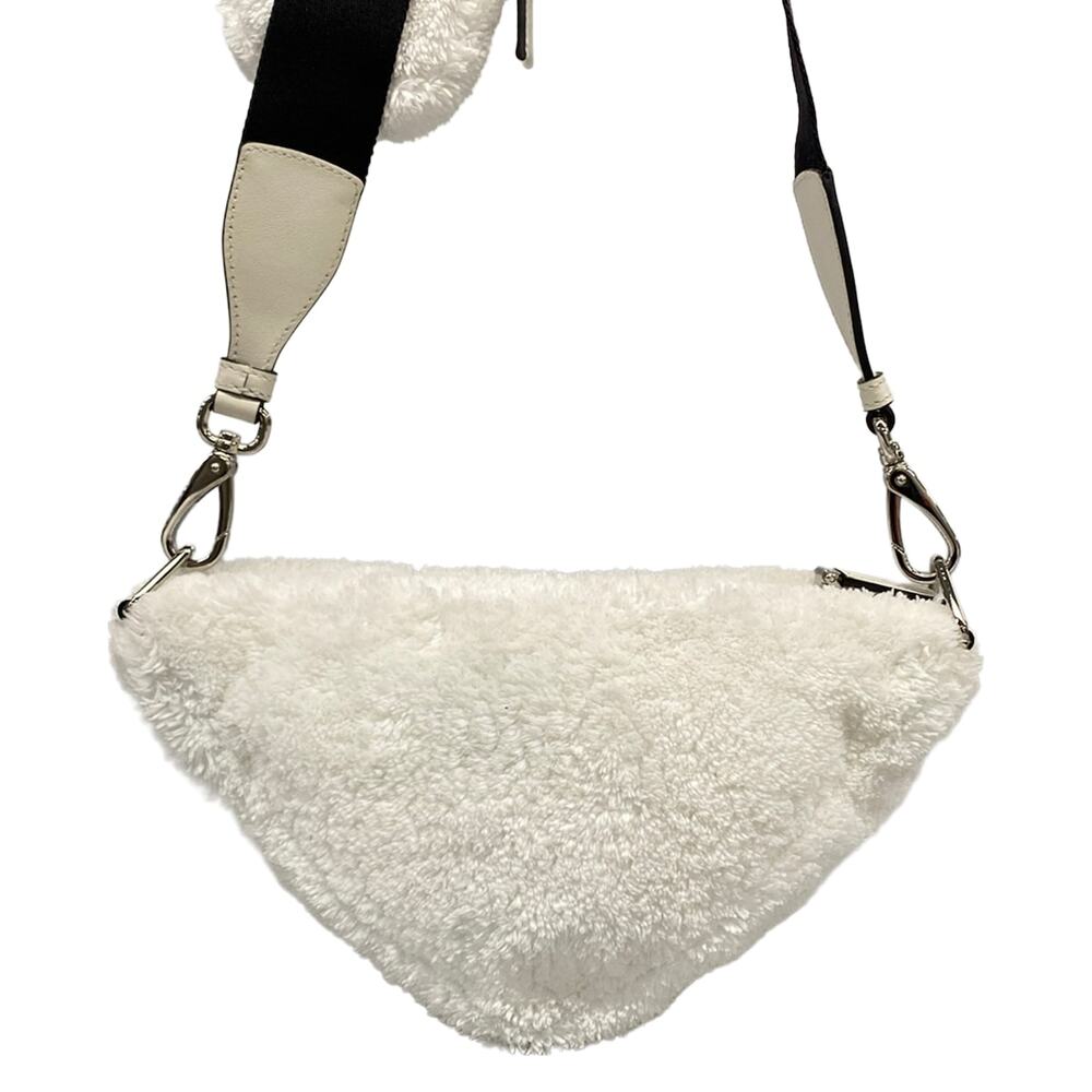 Prada Terry Shoulder Bag 1BH190 White Black - Picture 3 of 15